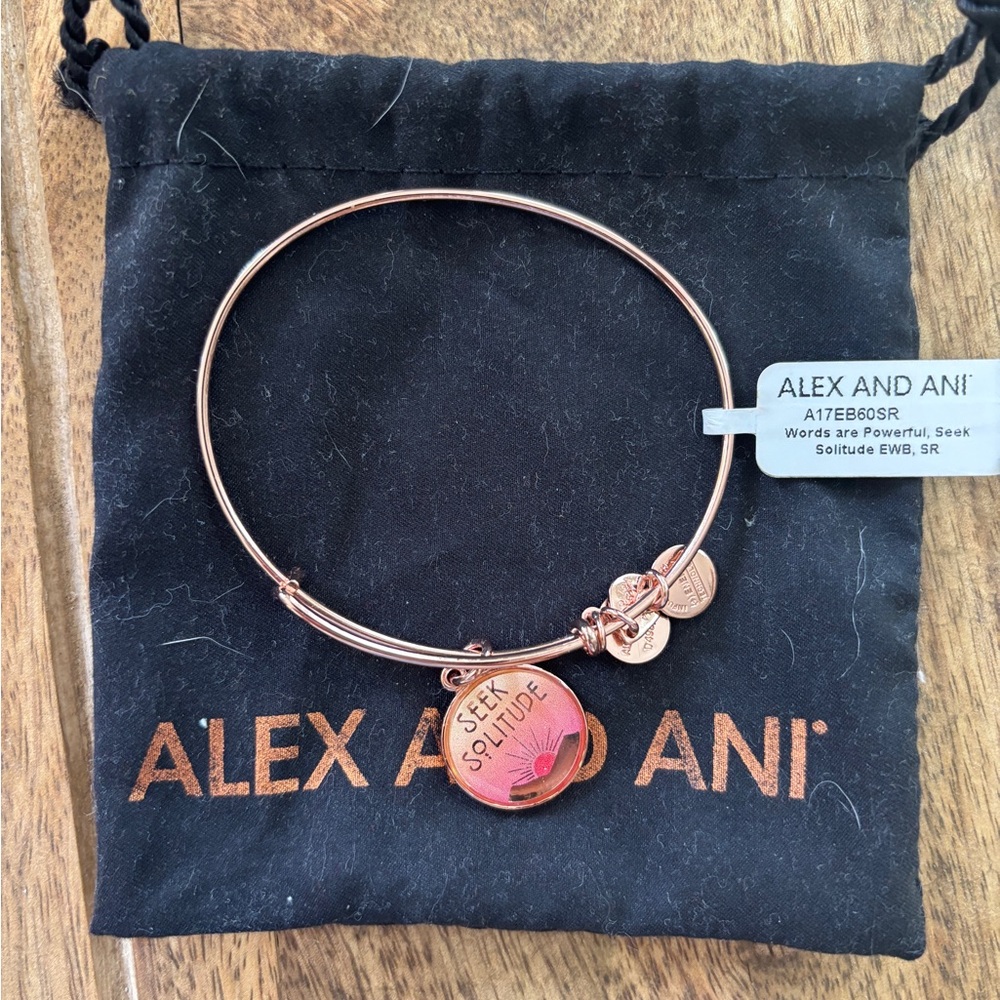 Alex and Ani Pink Charm Bangle